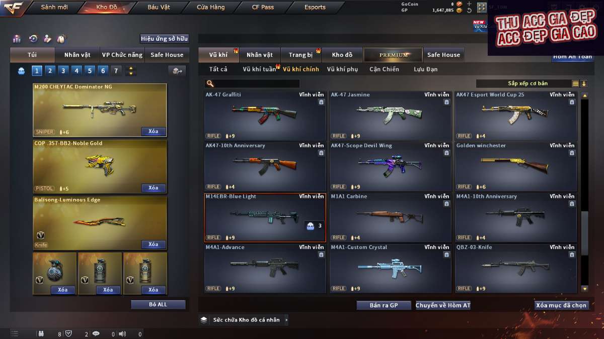 shop acc cf uy tin gia re